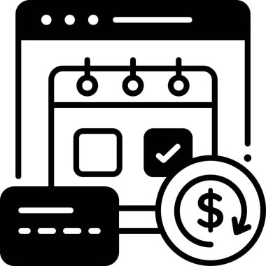 asgari vektör illüstrasyonu, abonelik ödeme kavramı