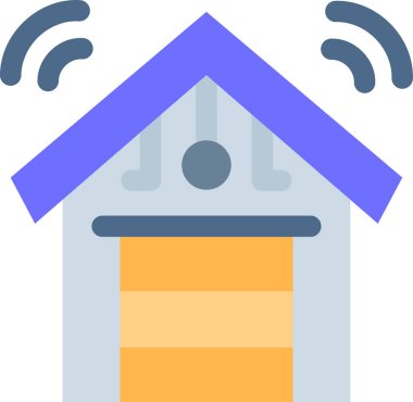 Akıllı garajın minimalist çizgi film çizimi