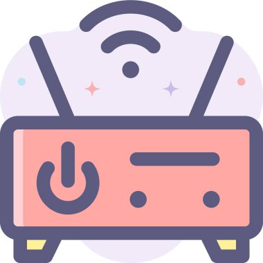 minimal vektör illüstrasyonu, wifi modem simgesi