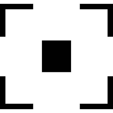 minimalist vektör illüstrasyonu, kamera odak simgesi