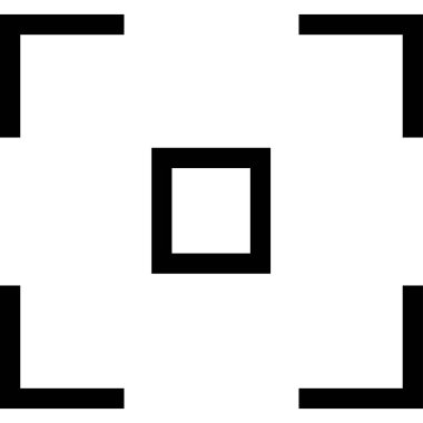 minimalist vektör illüstrasyonu, kamera odak simgesi