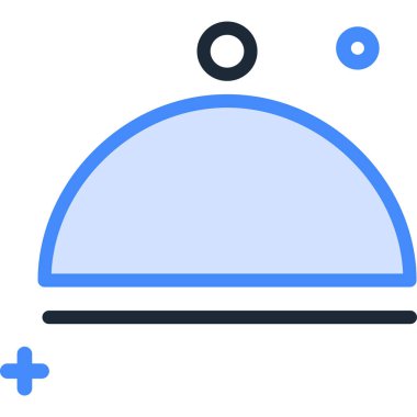 Sıcak yemek kapağının minimalist vektör çizimi