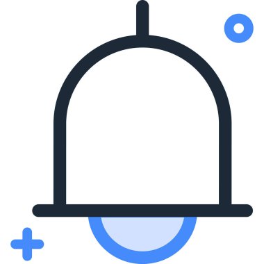 minimalist vektör illüstrasyonu, anımsatıcı çan simgesi