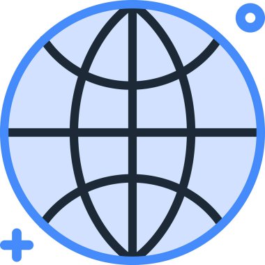 minimalist vektör illüstrasyonu, dünya simgesi