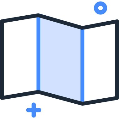 Kağıt haritasının minimalist çizgi film çizimi