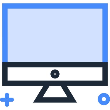 Bilgisayar ekranının minimalist vektör illüstrasyonu