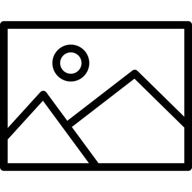 Çizgi film manzarası, fotoğraf veya galeri simgesinin minimalist vektör çizimi