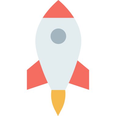 minimalist vektör illüstrasyonu, roket simgesi