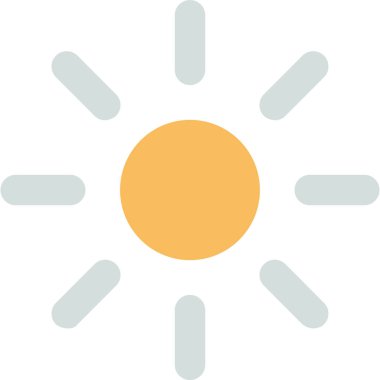 Güneşin minimalist temsili, parlaklık simgesi