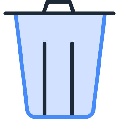 Çöp kutusunun minimalist vektör illüstrasyonu