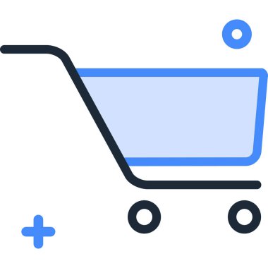 Alışveriş arabasının minimalist vektör çizimi