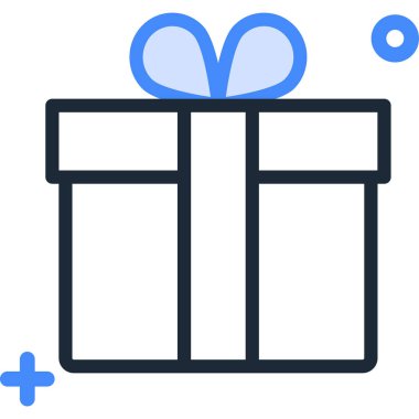 Hediye kutusunun asgari biçim vektör simgesi