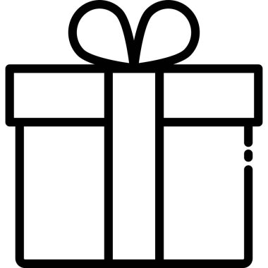 Hediye kutusunun asgari biçim vektör simgesi