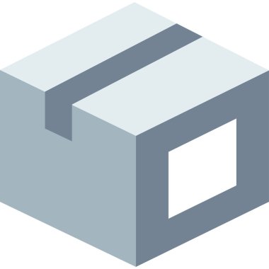 Paket kutusunun minimalist vektör illüstrasyonu