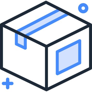 Paket kutusunun minimalist vektör illüstrasyonu