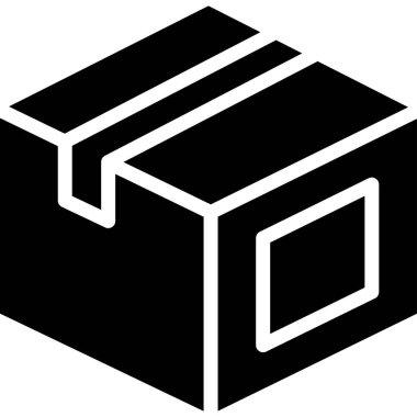 Paket kutusunun minimalist vektör illüstrasyonu