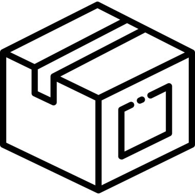 Paket kutusunun minimalist vektör illüstrasyonu