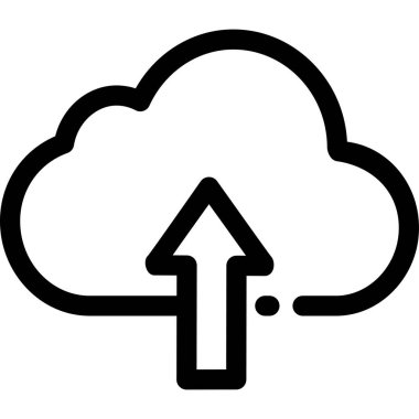  asgari vektör simgesi, bulut dosya gönderme konsepti