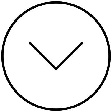 Aşağı ok düğmesinin minimalist vektör simgesi