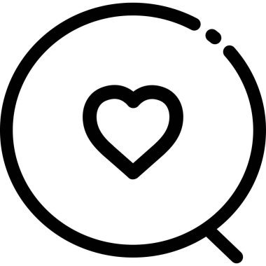 Kalbi olan büyüteçin minimalist vektör simgesi