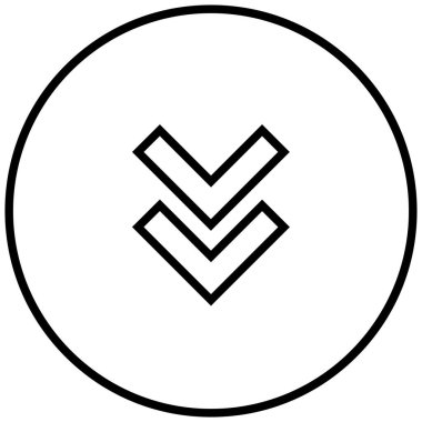 Aşağıdaki okların siyah minimalist vektör simgesi