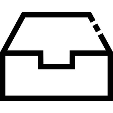 Minimalist vektör simgesi, gelen kutusu konsepti