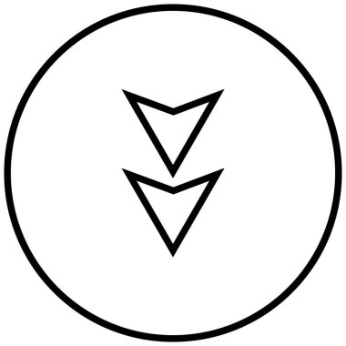 Aşağıdaki okların siyah minimalist vektör simgesi