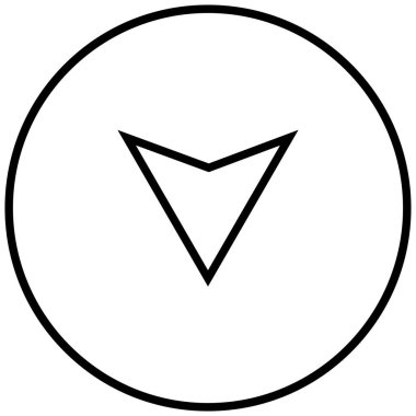 aşağı okun siyah minimalist vektör simgesi