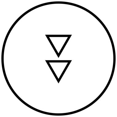 Aşağıdaki okların siyah minimalist vektör simgesi