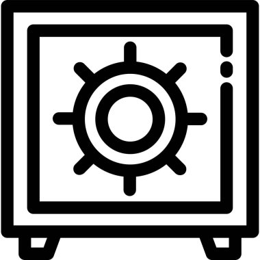 Güvenli dolabın minimalist vektör simgesi