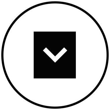 aşağı okun siyah minimalist vektör simgesi
