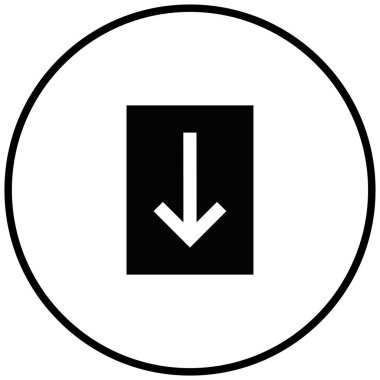 aşağı okun siyah minimalist vektör simgesi
