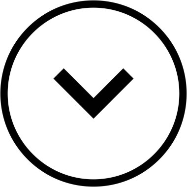 aşağı okun siyah minimalist vektör simgesi