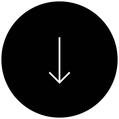 aşağı okun siyah minimalist vektör simgesi