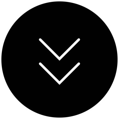 Aşağıdaki okların siyah minimalist vektör simgesi