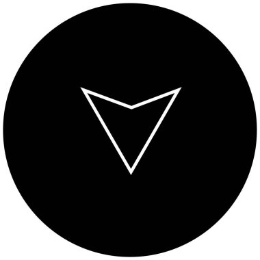 aşağı okun siyah minimalist vektör simgesi