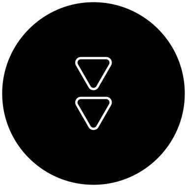 Aşağıdaki okların siyah minimalist vektör simgesi