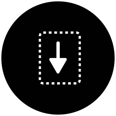 aşağı okun siyah minimalist vektör simgesi