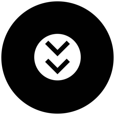 Aşağıdaki okların siyah minimalist vektör simgesi