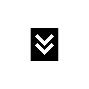 Aşağıdaki okların siyah minimalist vektör simgesi