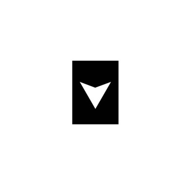 aşağı okun siyah minimalist vektör simgesi