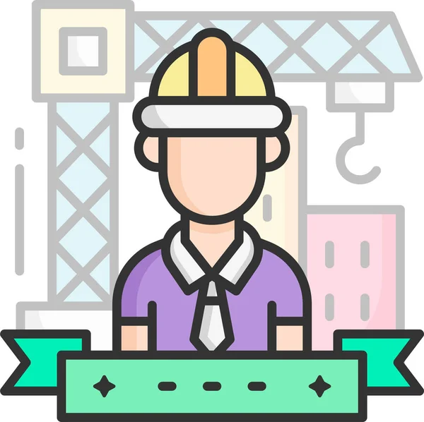 Minimalistyczny Wektor Ilustracji Pracy Inżyniera — Wektor stockowy