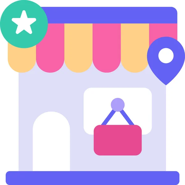 Ilustración Vectorial Minimalista Tienda Local — Archivo Imágenes Vectoriales