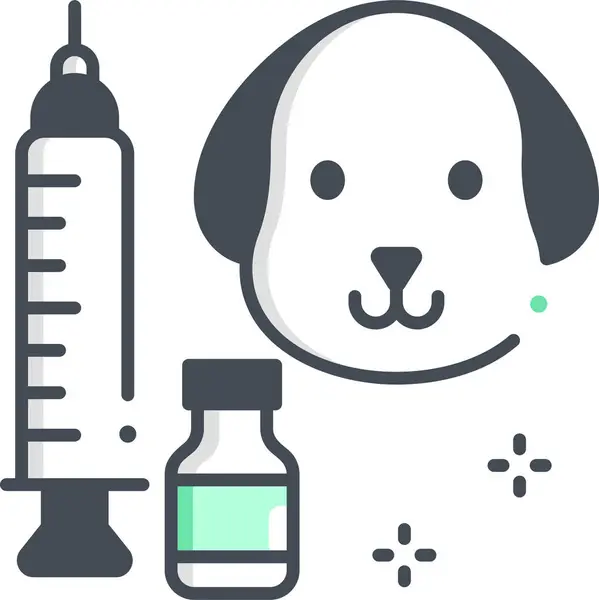 最小限のベクトル図ペット予防接種の概念 — ストックベクタ