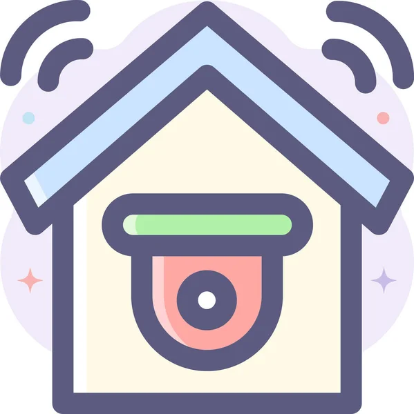 Minimalistic Vector Illustration Smart House Security System — Stock Vector