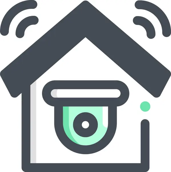 Minimalistische Vektor Illustration Smart House Sicherheitssystem — Stockvektor