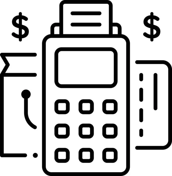 Illustrazione Vettoriale Minimalista Del Terminale Con Scheda — Vettoriale Stock