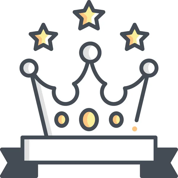 Ilustração Vetorial Minimalista Coroa Com Estrelas — Vetor de Stock