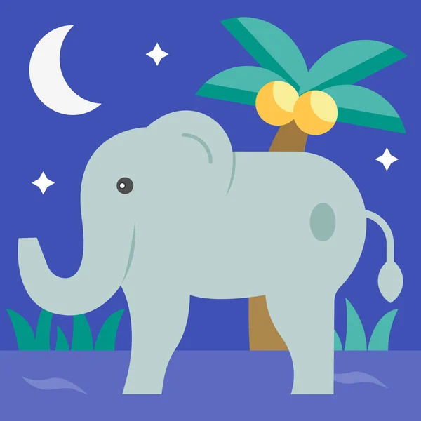Minimalistic Vector Illustration Cartoon Elephant — Stock Vector