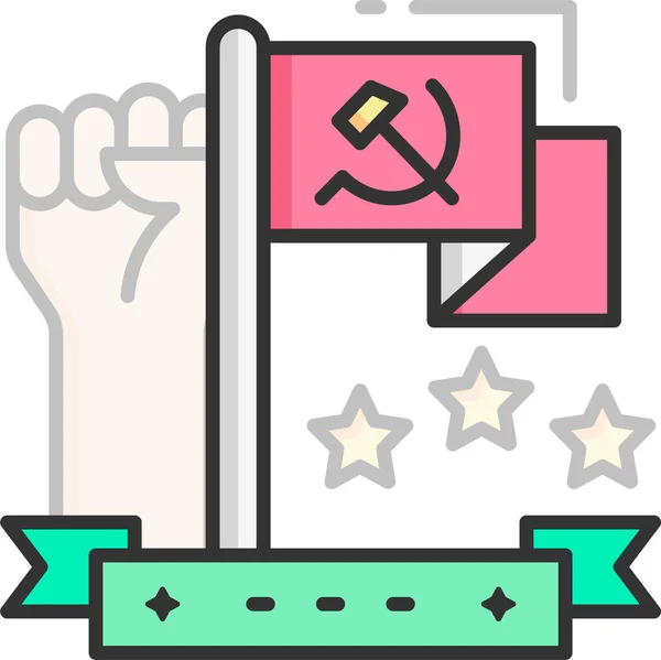 Minimalistische Vector Illustratie Van Communistische Vlag — Stockvector